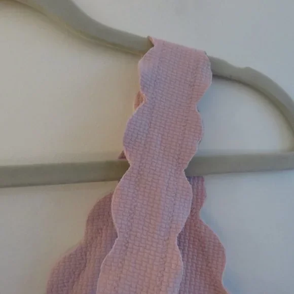 MARYSIA Santa Clara Scalloped Light Pink Textured Triangle Bikini Top - Sz XS - Picture 13 of 16